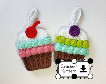 Crochet Cupcake Gift Card Holder Pattern: Birthday Christmas Ornament (PDF Pattern)
