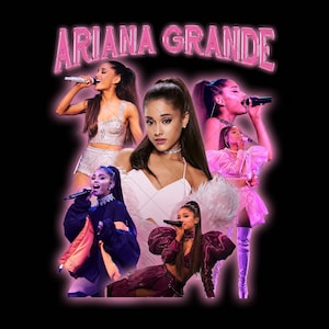 Ariana Grande PNG File, Vintage Bootleg Design, Digital Download for Sublimation