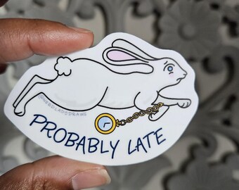 Probably Late White Rabbit Sticker