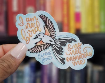 Jane Eyre I am no bird Sticker, Scissor-tailed flycatcher sticker, Bronte Quote