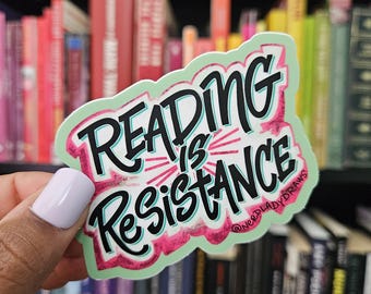Reading is Resistance Sticker, Bookish Laptop Decal