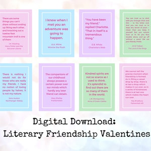 Cartoline di San Valentino per amicizia letteraria, Divertenti attività di San Valentino per la classe, Visualizzazione della biblioteca di San Valentino, Cartoline di San Valentino stampabili
