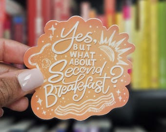 Second Breakfast Handlettered Sticker