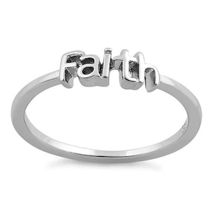 Sterling Silver Ring with Faith