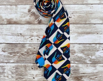 Mens Multi Color Groovy Tie Dye Retro Necktie Tie Neckwear