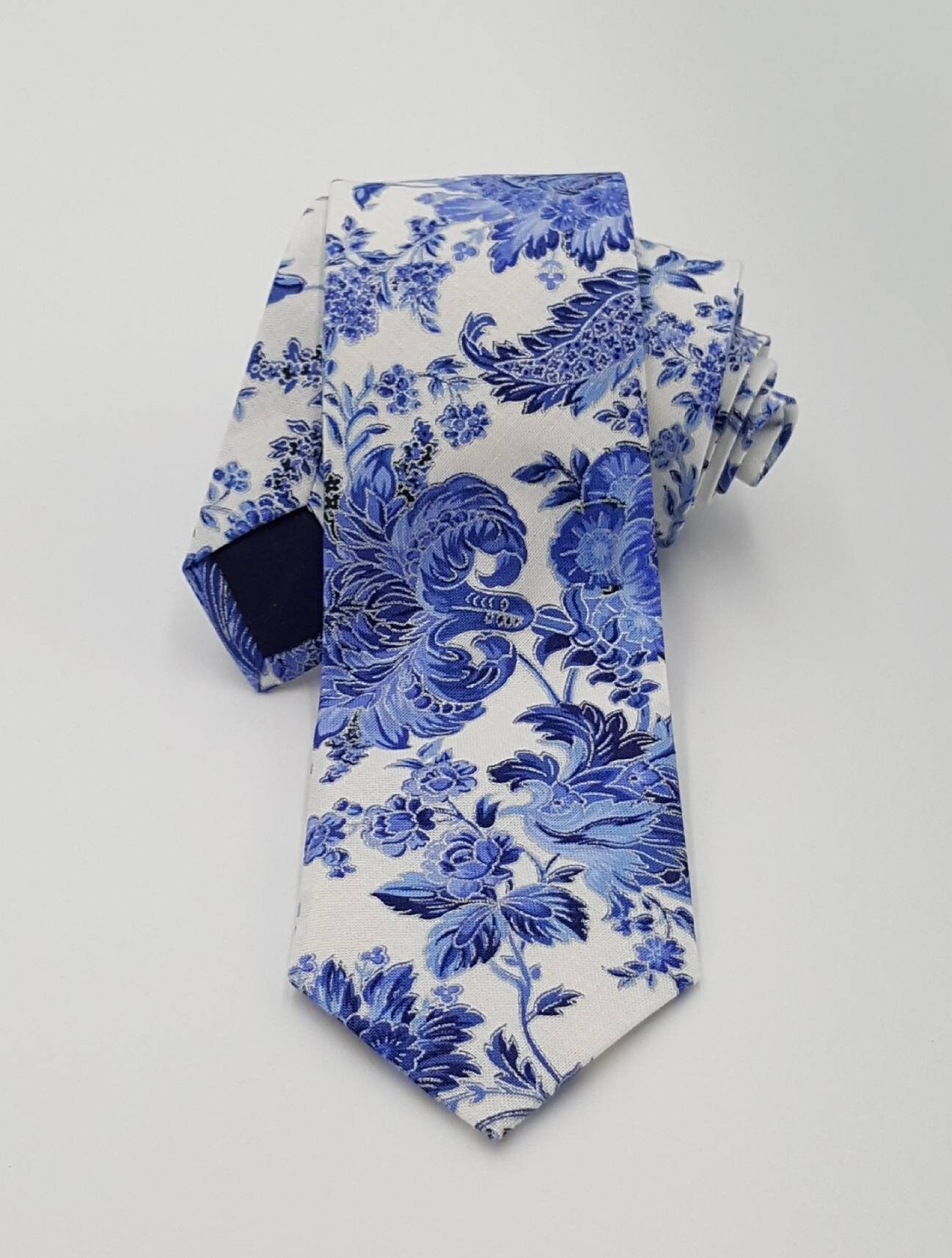 wheat brown and blue tie