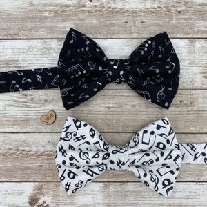 Music note bowties, black bowtie, white bowtie, music lover bowtie, mens bowties, boys bowties, music bowties, note bowties, wedding bowties