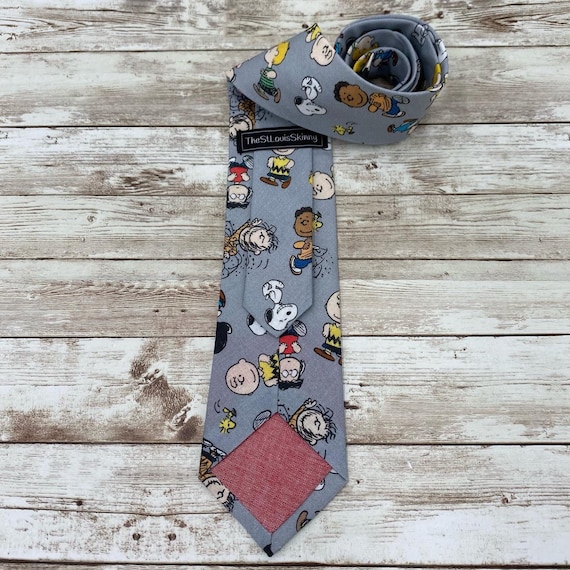 Cravate Vintage Snoopy & Charlie Brown – 100% Soie – Peanuts Années 90 – Neuve Sans étiquette