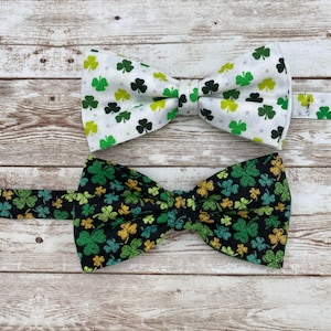 St. Patrick’s Day Bowties, St. Patty’s Day Bow ties, Green Bow ties, Clover Bow ties, White Bowties, Irish Bowties, Green and white Bowties