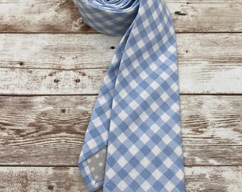 blue gingham tie