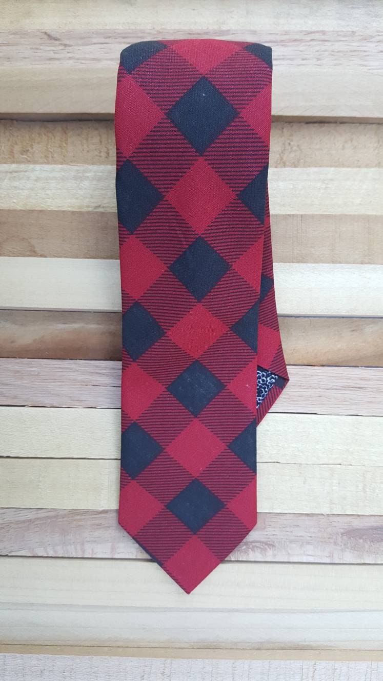 mens buffalo plaid tie