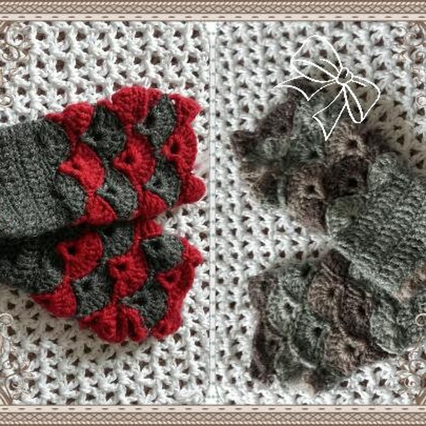 Mitaines au crochet pur laine