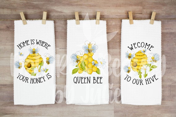 Honey Bee Waffle Weave Microfiber Towels, Honey Bee Kitchen Decor, Home  Decor, Spring Kitchen Decor, Housewarming Gift, Hostess Gift 