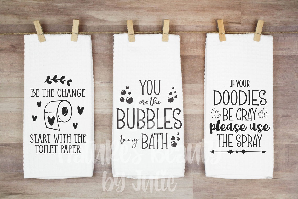 Funny Bathroom Towels Funny Bathroom Hand Towels Hello Sweet Etsy