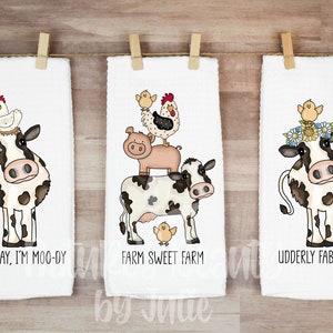 Farm Life Towels, Fun Cow Towels, Farmhouse Kitchen Decor, House, Udderly Fabulous, Not Today I'm Moody, Farm Sweet Farm, Cow Decor