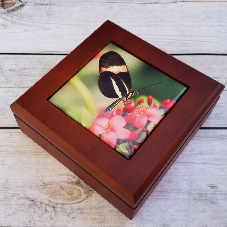Butterfly Keepsake Wooden Box Jewelry Box Butterfly Memory Etsy