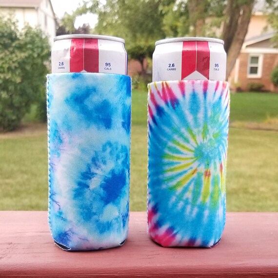 Society6 ケース Electrify Ice Blue by Amy Sia Tie Dye Slim Can Coolers, Coolies, Can Insulators, Beverage