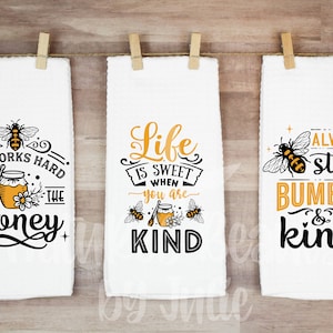 Tea Towel, Bumble Bee Kind - mlynnedesigns