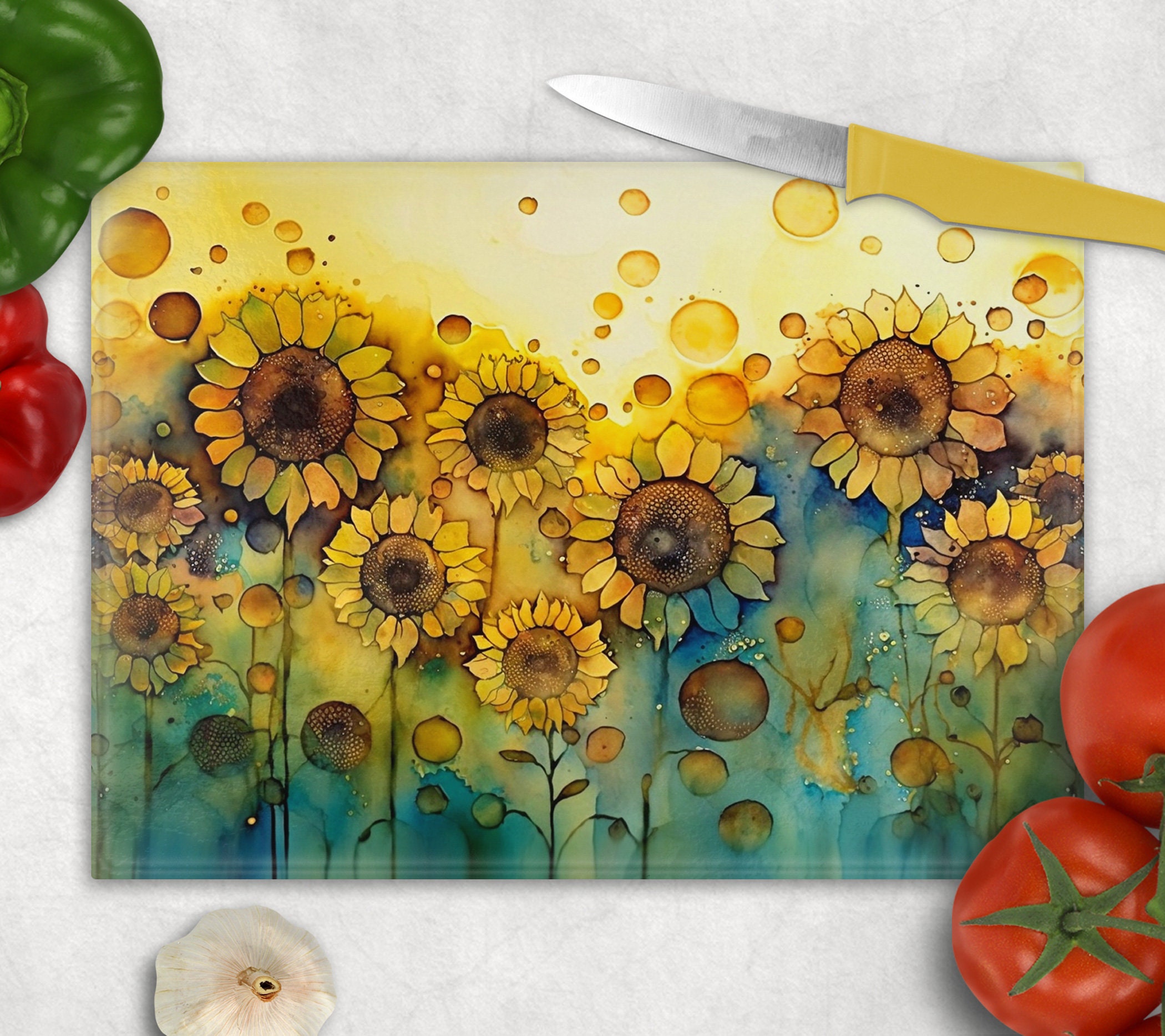 Sunflower Cutting Board 30x20 cm, Golden - Klippan Yllefabrik