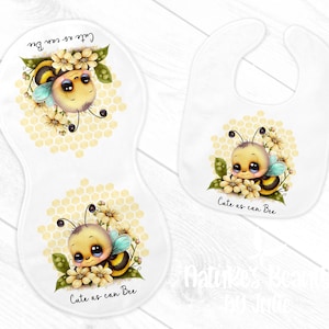 Cute as can Bee Baby Burp Cloth and Bib, Baby Bee Burp Cloth and Bib Gift Set, Baby Shower Gift, Gift for New Baby