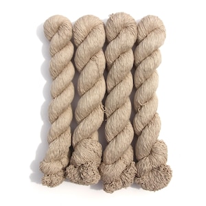 Fil 100 % coton recyclé épais et fin beige sable - 1 843 yards (chaînette, poids au doigt)