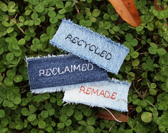 Reclaimed, Remade & Recycled Denim Project Tags Trio