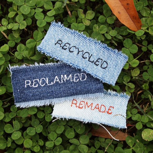 Reclaimed, Remade & Recycled Denim Project Tags Trio