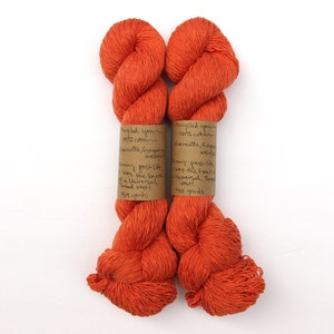 Papaya Orange 100% Cotton Recycled Yarn 829 yards chainette, fingering weight image 2