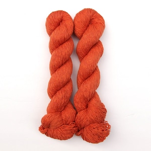 Papaya Orange 100% Cotton Recycled Yarn 829 yards chainette, fingering weight image 1