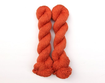 Papaya Orange 100% Cotton Recycled Yarn - 829 yards (chainette, fingering weight)