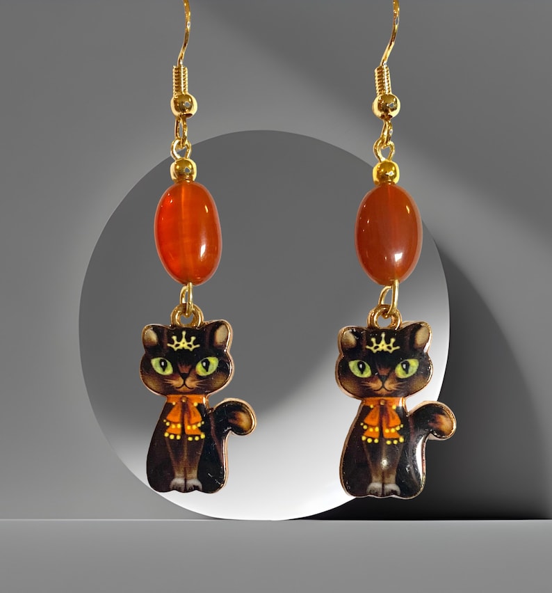 Black CAT Earrings Etsy