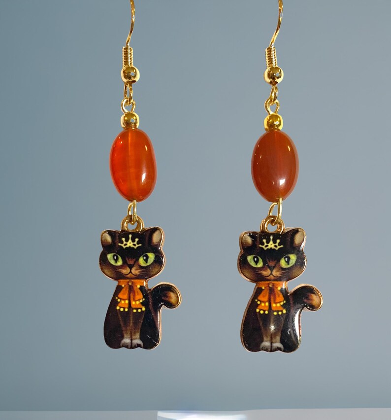 Black CAT Earrings Etsy