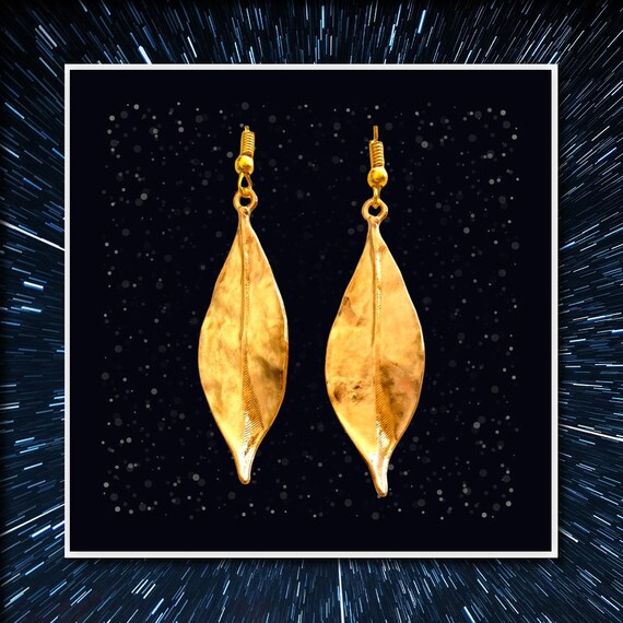 Gold Colored Leaf Earrings Etsy Australia