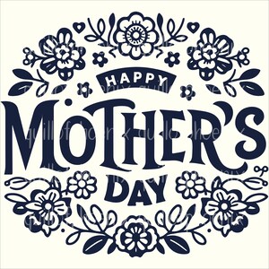 Feliz Día de la Madre Caligrafía Clip Art SVG PNG con fondo transparente