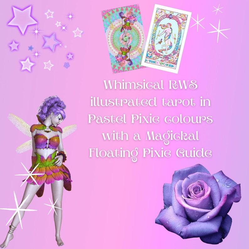 INDIE TAROT CARDS Deck Made to Order Floating Pixie Tarot Rider Waite Smith image 4