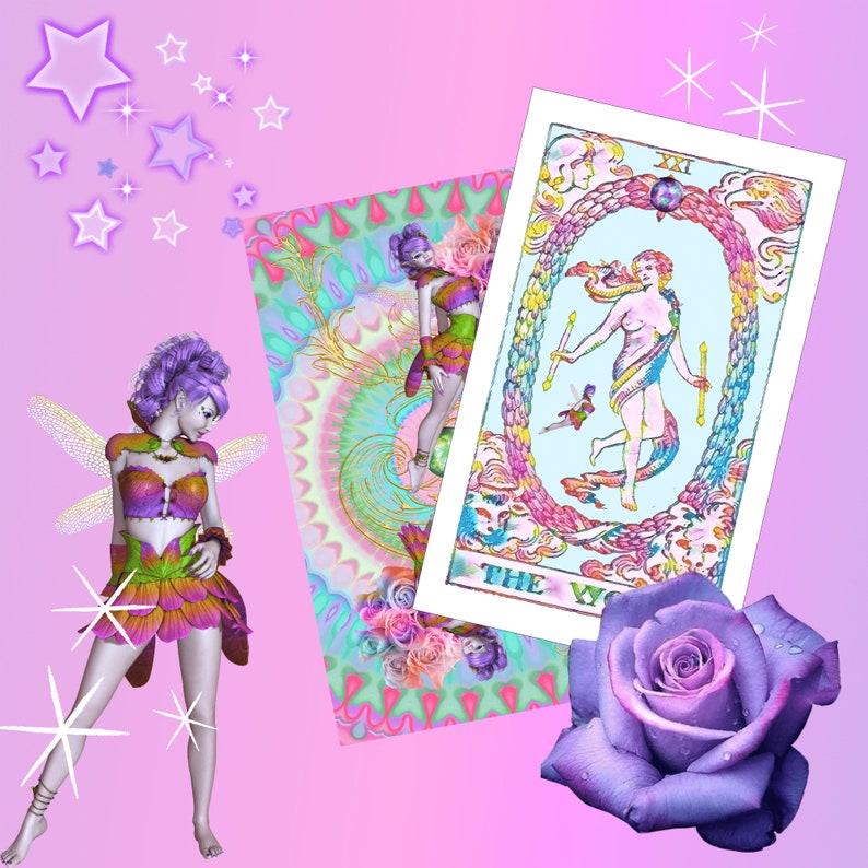 INDIE TAROT CARDS Deck Made to Order Floating Pixie Tarot Rider Waite Smith image 9