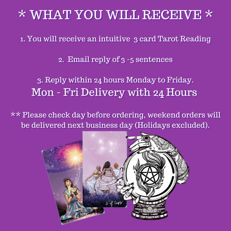 SAME DAY TAROT Reading Same Day One Question Tarot Reading Intuitive Love Career Money Psychic Reading image 9