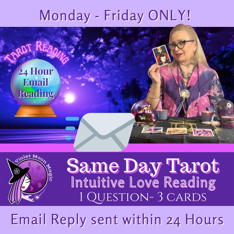 SAME DAY TAROT Reading Same Day One Question Tarot Reading Intuitive Love Career Money Psychic Reading image 1