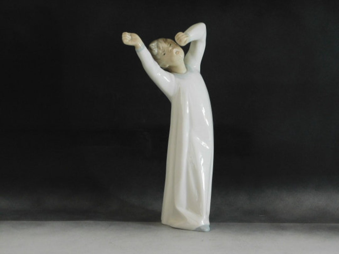 Vintage Lladro Figurine Awakening Boy Yawning 4870 Free UK Etsy