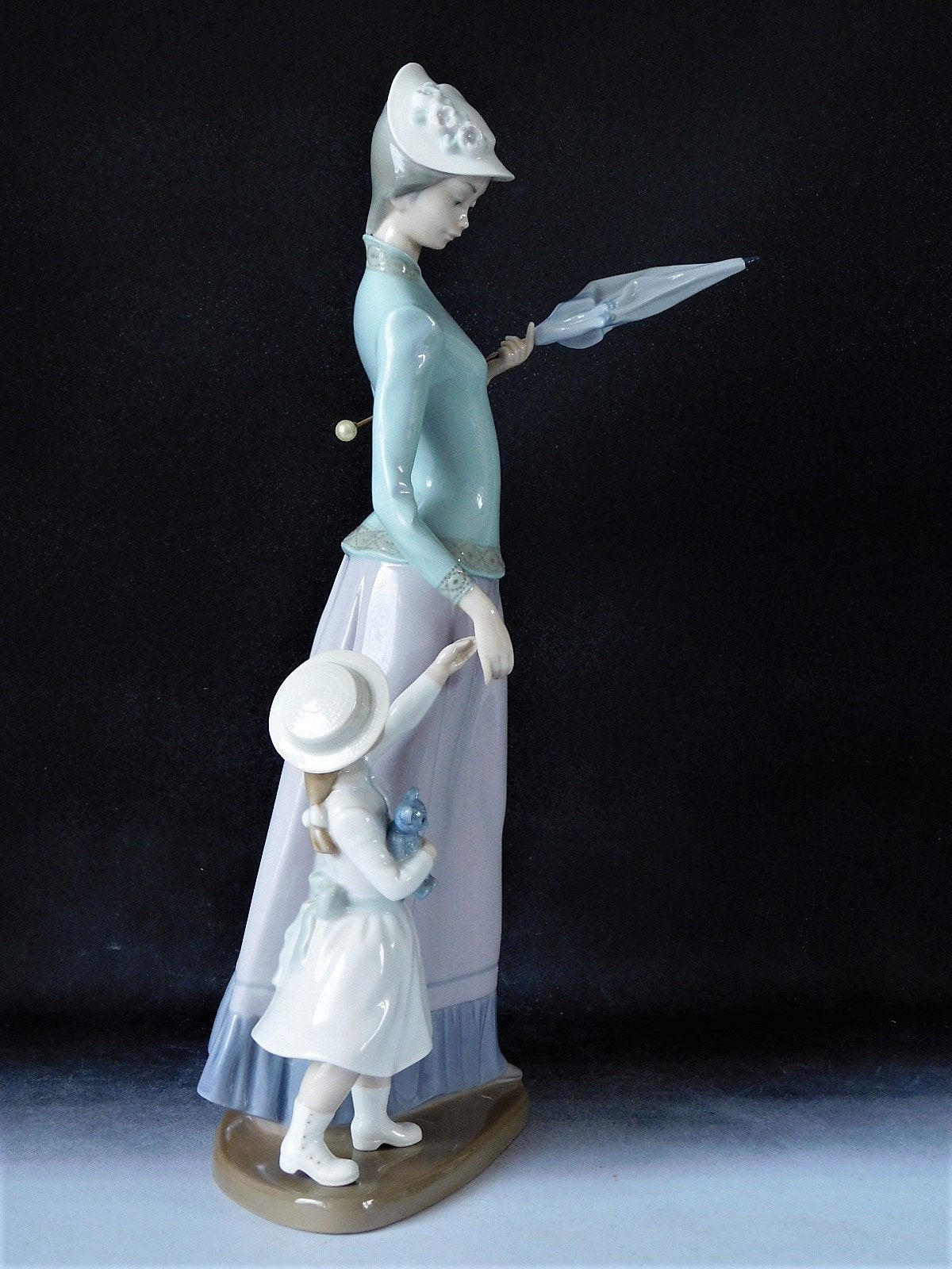 Vintage Lladro Figurine lady With Girl Dama Con Etsy UK
