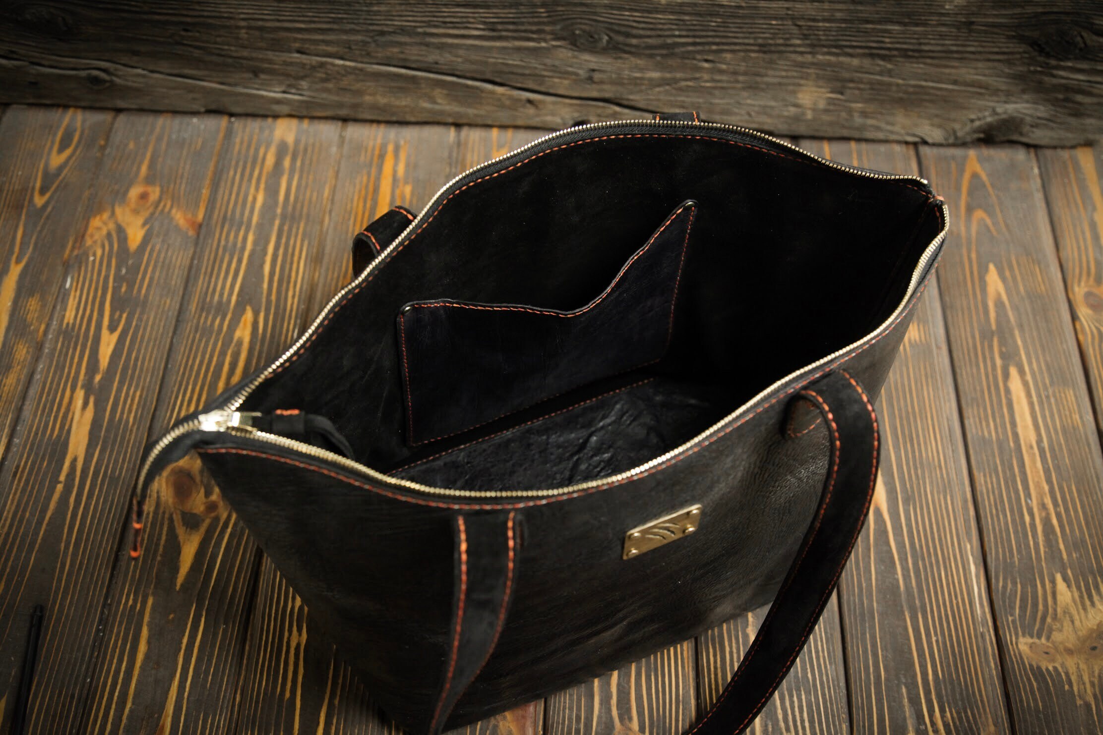 Black leather weekend bag. Womens messenger bag Etsy