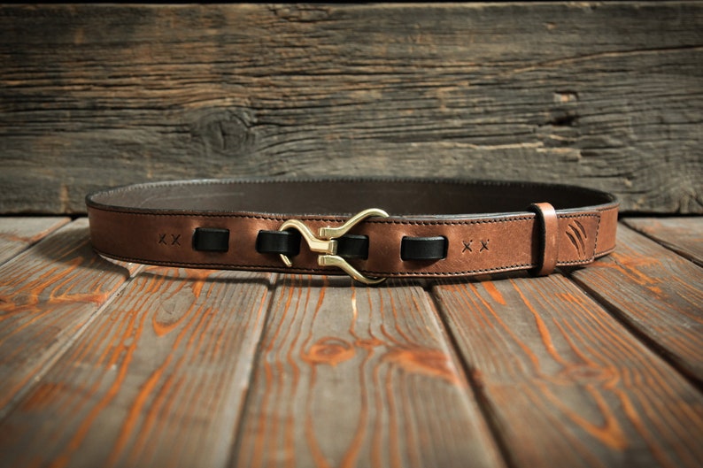 Genuine calfskin belt. Hoof Pick buckle Etsy