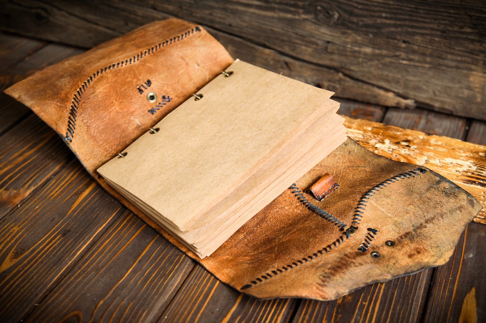 Brown leather notepad. Custom notebook. Junior legal pad Etsy