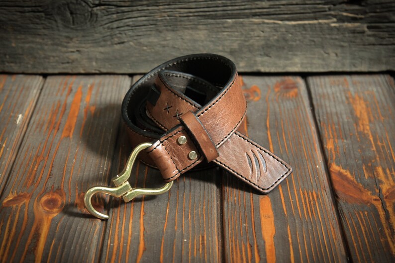 Genuine calfskin belt. Hoof Pick buckle Etsy