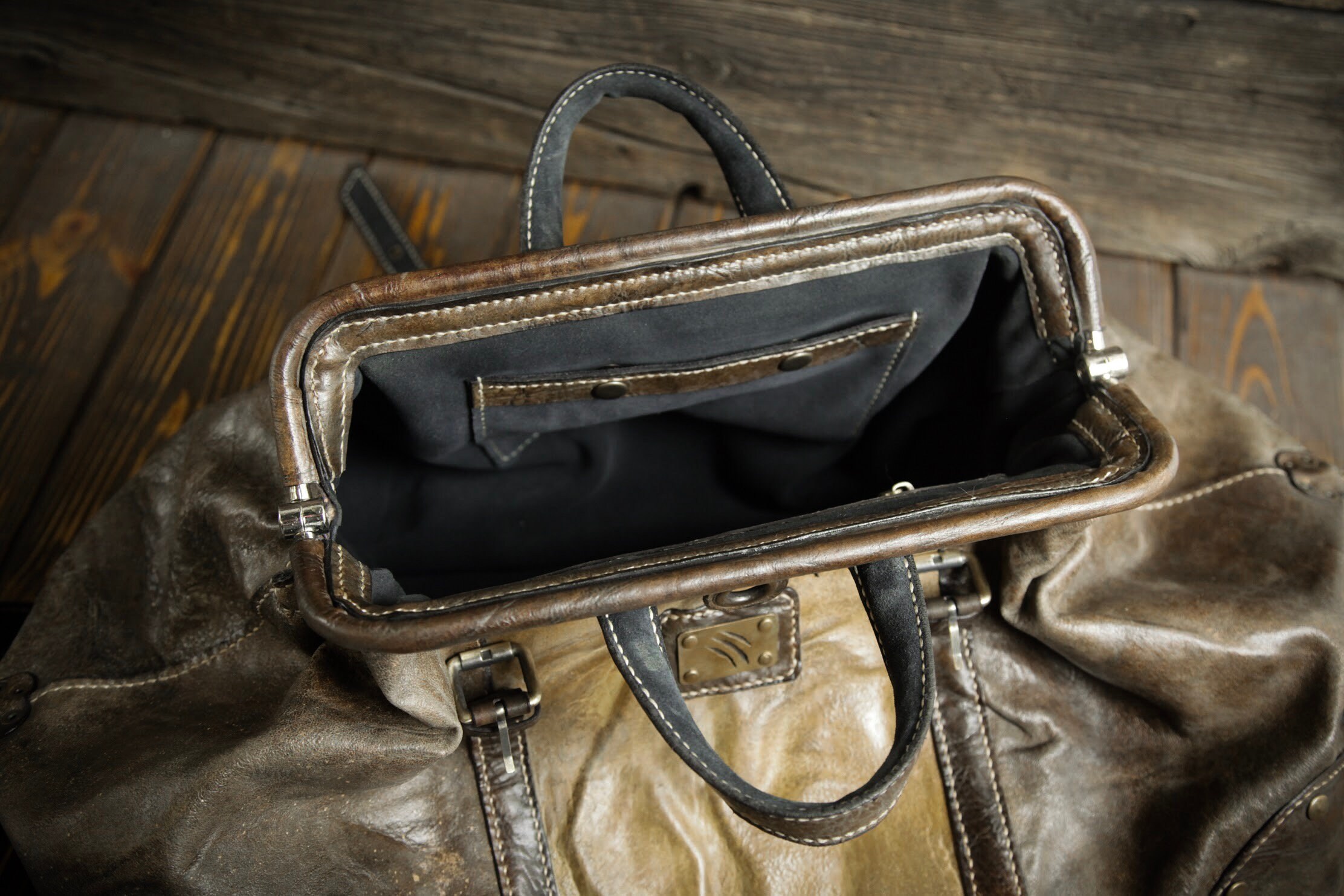 Brown leather carpet bag. Big leather totes Etsy