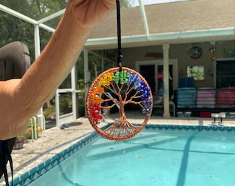 3 inch / Handmade /  Copper wire / Tree of Life /  One of a Kind / Original Sculpture / Unique gift / Sun Catcher