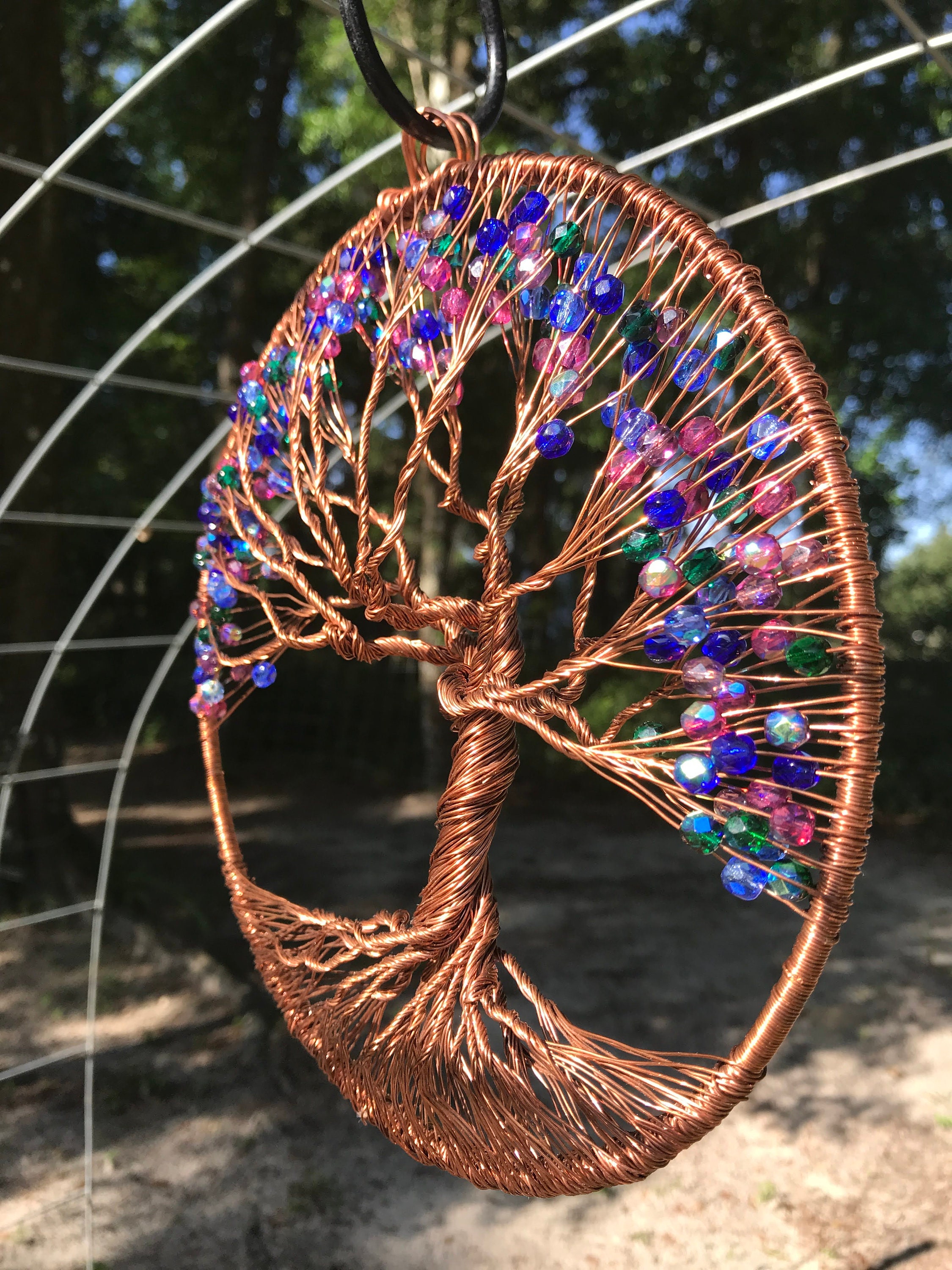 8 inch/ Handmade / Copper wire / Tree of Life / One of a Etsy