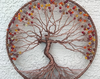 10 inch / 3D / Handmade /  Copper wire / Tree of Life /  One of a Kind / Original Sculpture / Unique gift / Sun Catcher