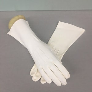 1950s XS Dense Knit Matte White Gloves, 3” wide knuckles, 11” long