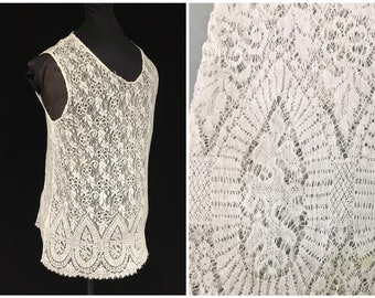 1940s Childs Lace Camisole, Girls Vintage Lace undershirt, no closure as is, 30" Chest, 24" Waist